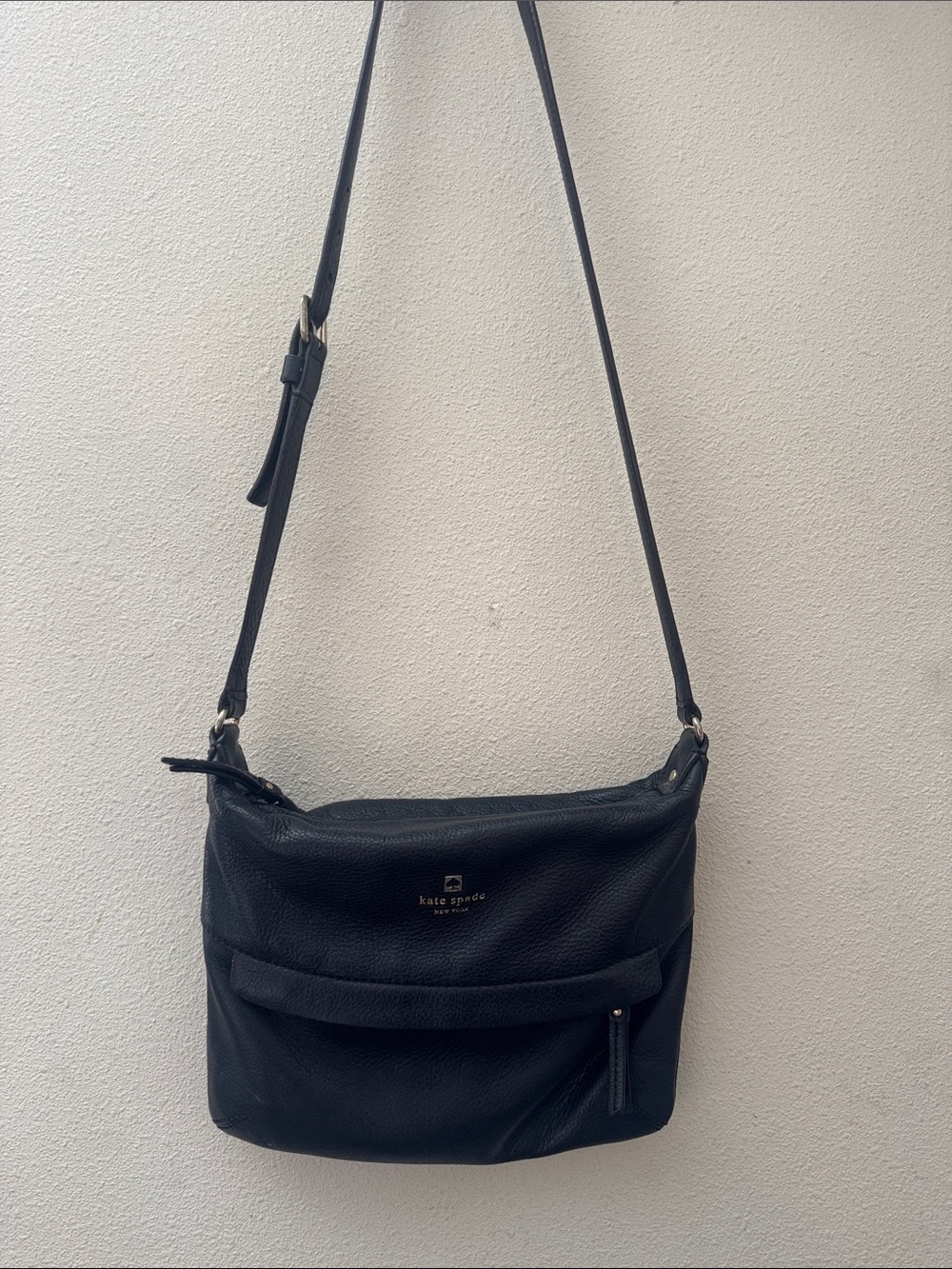 kate spade Black Pebbled Leather Crossbody Purse